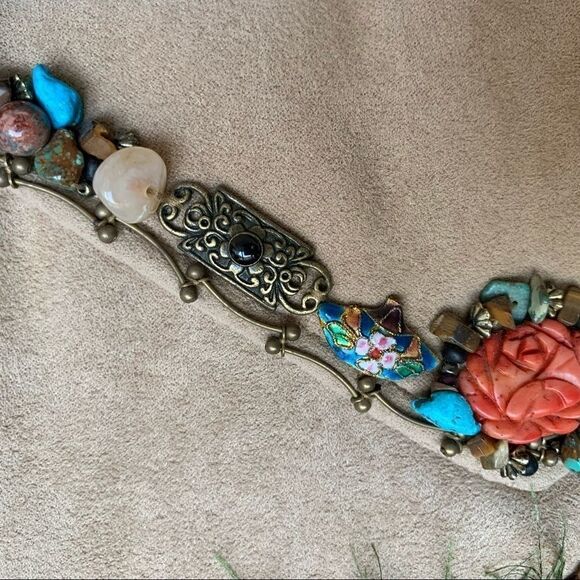 Mary Frances suede embroidered Asian motif clutch - Picture 3 of 9